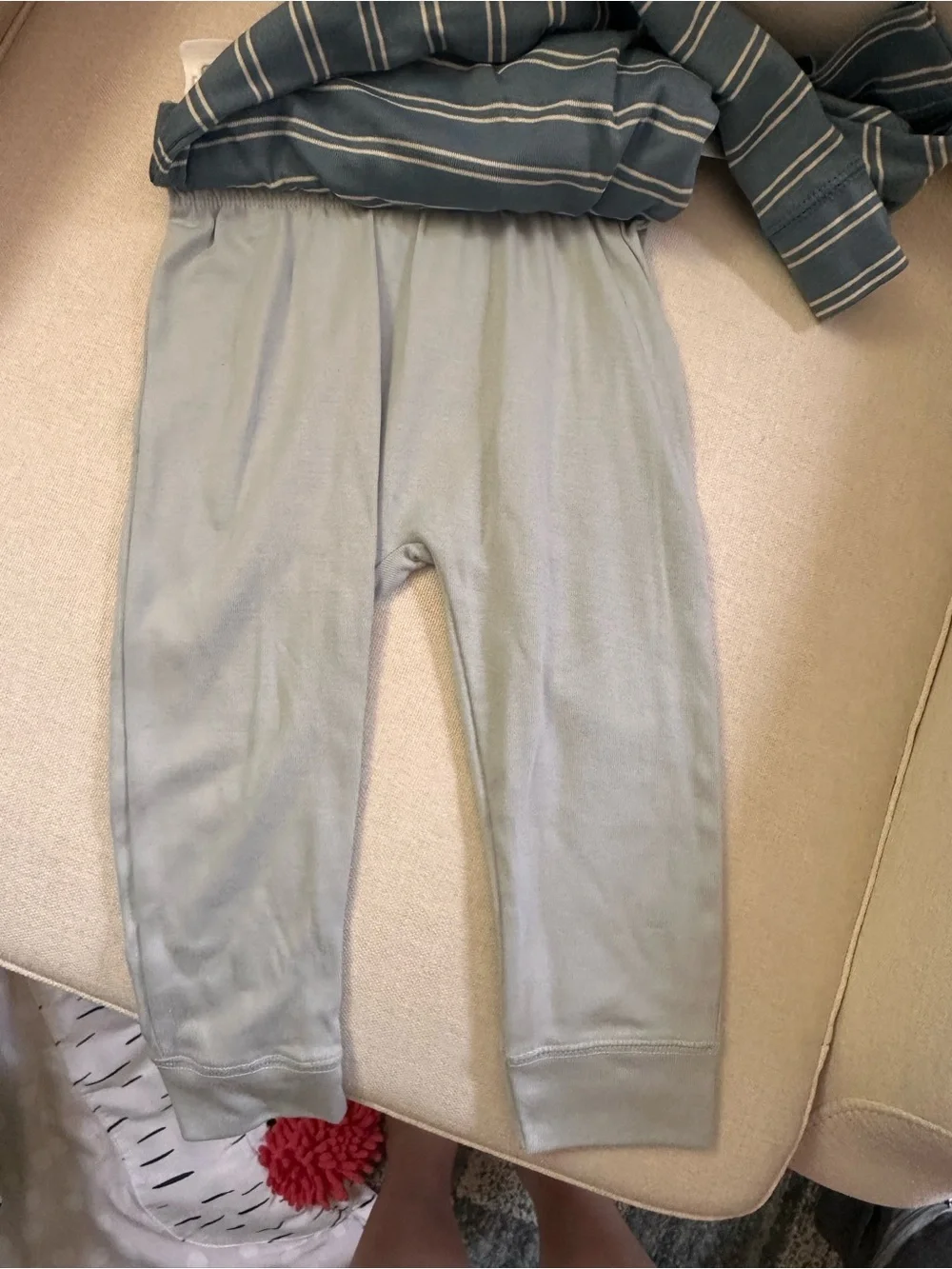 Carter's Blue Striped and Light Blue Legging Set